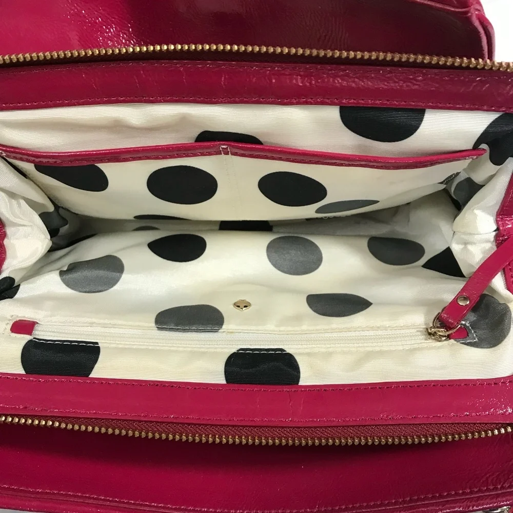 Kate Spade Dark Pink Leather Shoulder Bag with Chain Strap - Picture 8 of 8